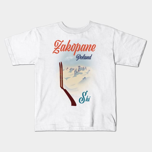 Zakopane Poland ski Kids T-Shirt by nickemporium1